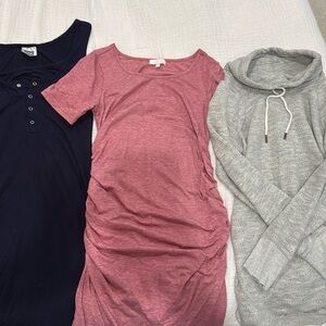 Maternity dress and sweater bundle